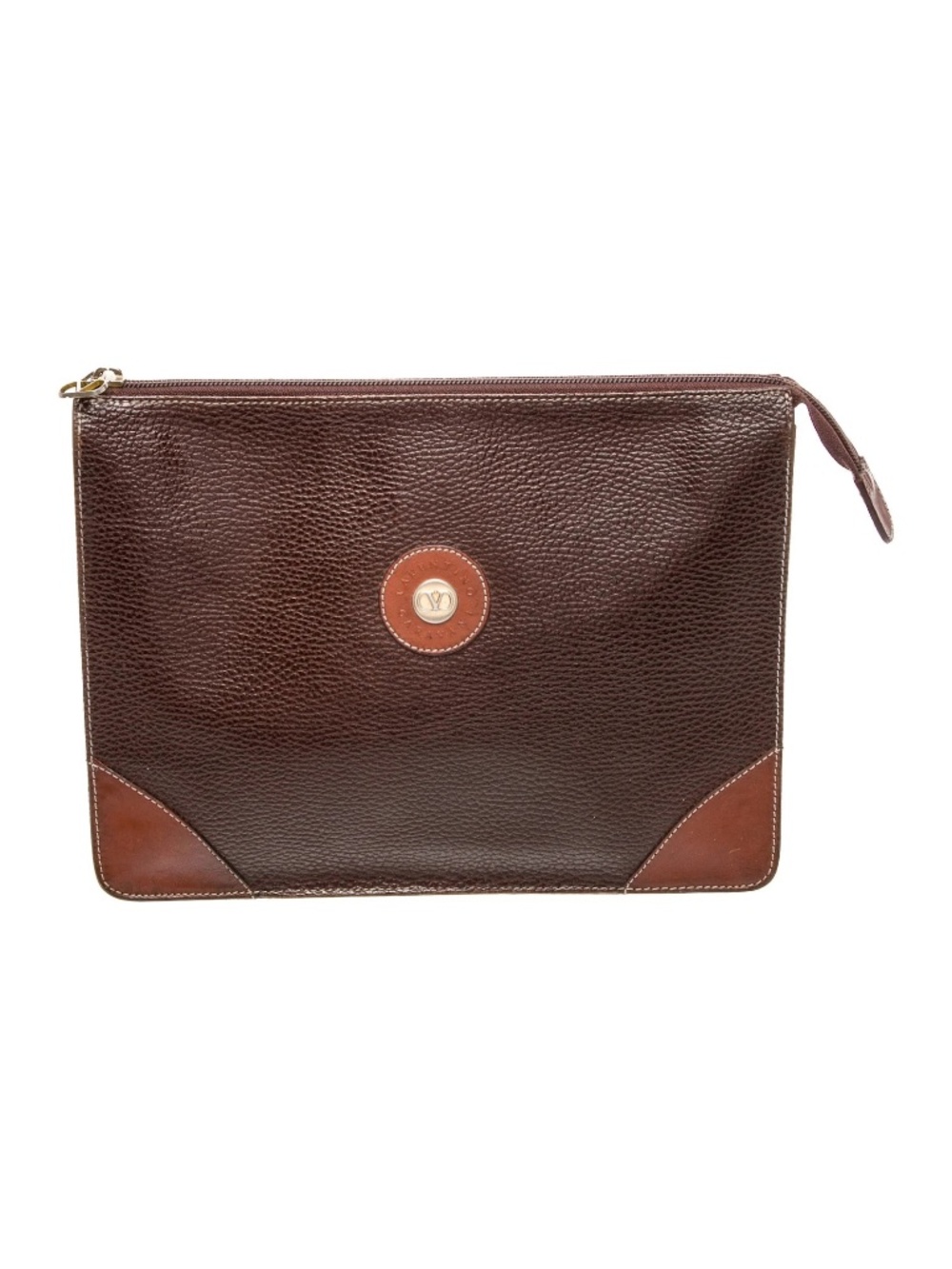Valentino Clutch Brown Leather